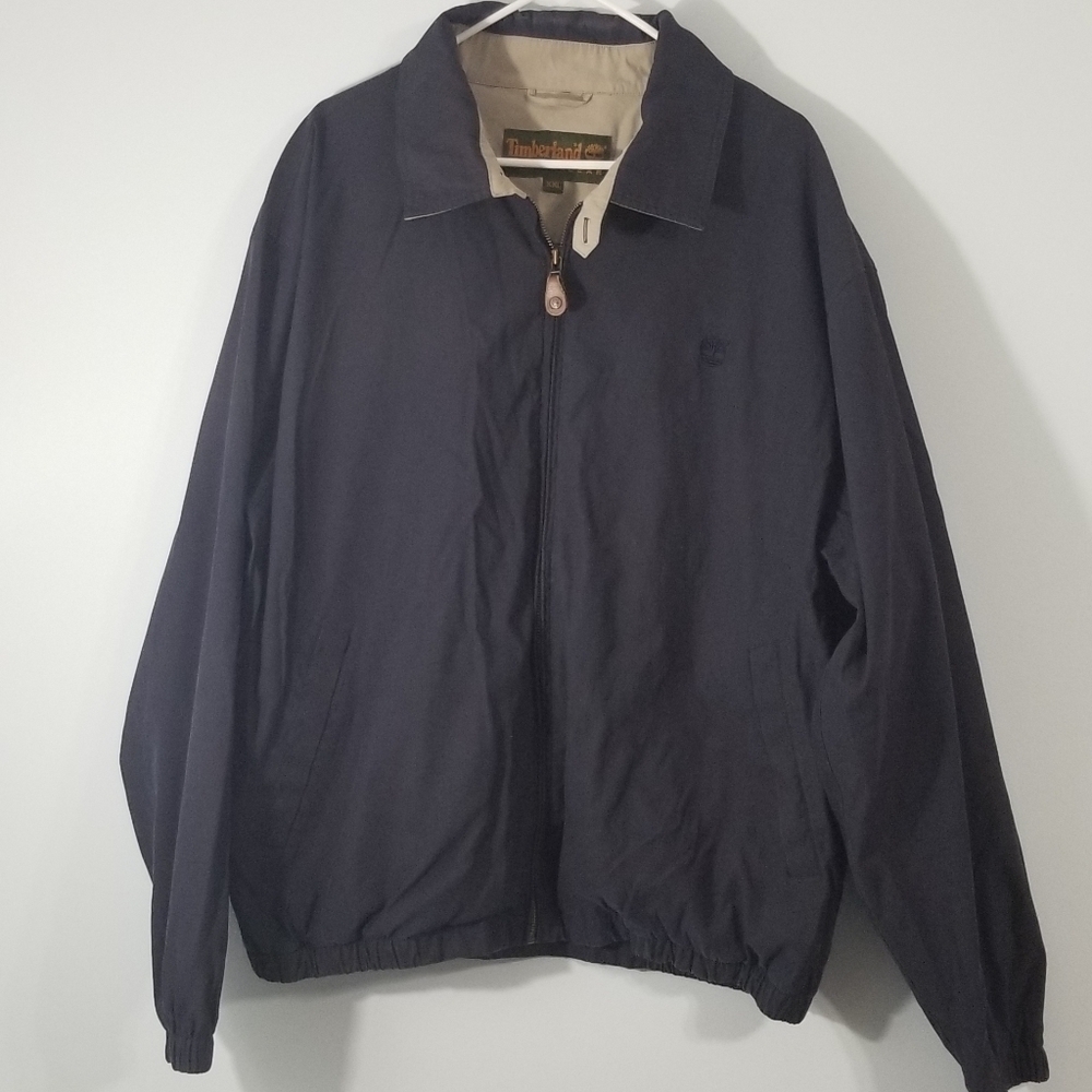 Timberland Weather Gear Navy Blue Full Zip Jacket. Double Lined. Size XXL.